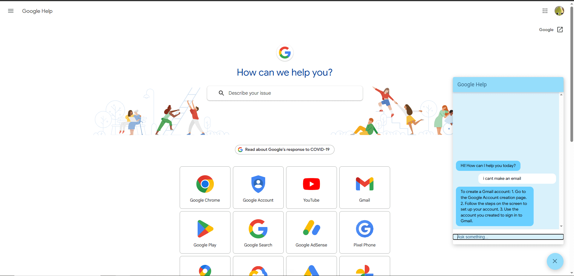 Google Help Chatbot
